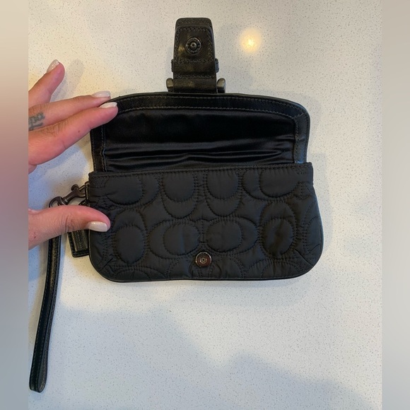 Coach Black Quilted Wristlet Clutch - Picture 2 of 7